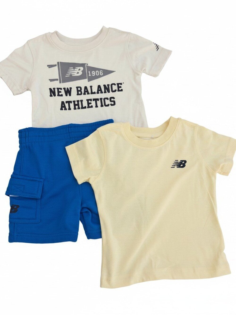 New Balance Baby Boy 3-Piece Shirt Cargo Shorts Set 24M NWT